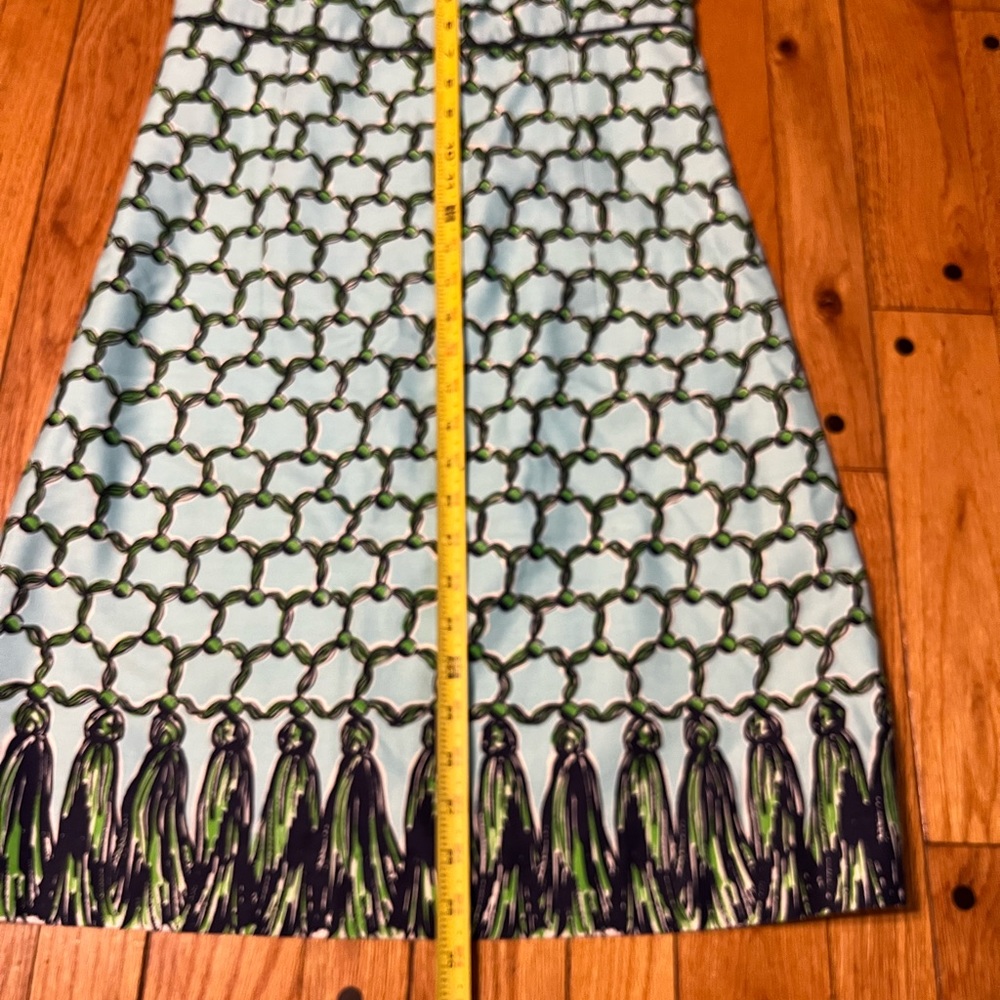 Lilly Pulitzer Strapless Mini Dress in Light Blue and Navy with Green Border - Picture 4 of 11